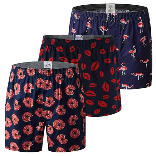 Hialegion Herren-Boxershorts Baumwolle American Unterhosen Männer Bequem Atmungsaktiv Boxershorts Herren Baumwolle Lustig 3er Pack L von Hialegion