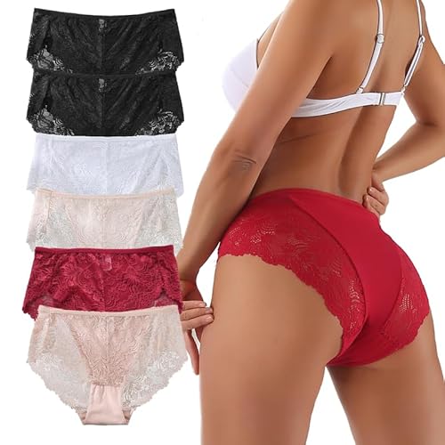 Hialegion Hipster Unterwäsche Damen Spitze Taillenslip Nahtlos Sexy Unterhosen Damen Schlüpfer L von Hialegion