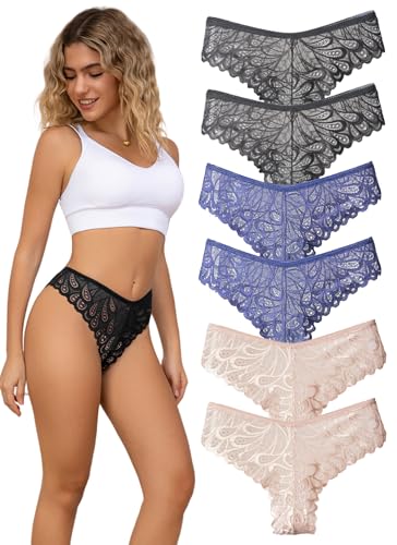 Hialegion Hipster-Unterwäsche Nahtlos Damen Spitzen Unterwäsche Frauen Pantys Damen Spitze Ultradünn Mehrpack XL von Hialegion