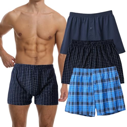 Hialegion Männer Boxershorts Baumwolle Unterhosen Herren Boxershorts Bequeme Atmungsaktiv Herren Brief 3er-Pack M von Hialegion