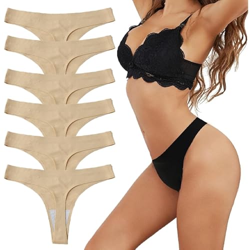 Hialegion Nahtlose Damen String Tanga Slip Damen Unterhosen Damen Sexy Unterwäsche Frauen Damen Slips Mehrpack Unsichtbarer 6-er Pack M von Hialegion