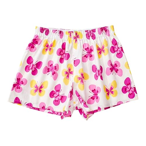 Hialegion Schlafanzughose Damen Baumwolle Casual Lounge Shorts Pyjama Sommer Weite Kurze Hosen Freizeithose Schmetterling XL von Hialegion