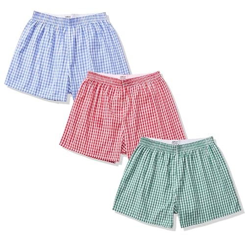 Hialegion Schlafanzughose Damen Baumwolle Weich Pyjamahose Boxershorts Damen Sommer Weite Kurze Hosen Lounge Shorts Freizeithose 3er-Pack XL von Hialegion