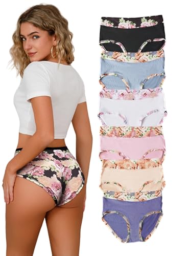 Hialegion Elegant Hohe Taille Slips Unterhosen Große Größen Unterhosen Damen Nahtlose Stretch Damen unterwäsche 6 Stück 1XL von Hialegion