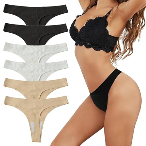 Hialegion Slip Tanga Damen Sexy Unterhosen Damen Nahtlose Tanga Unterwäsche Frauen Damen Slips Mehrpack 6-er Pack S von Hialegion