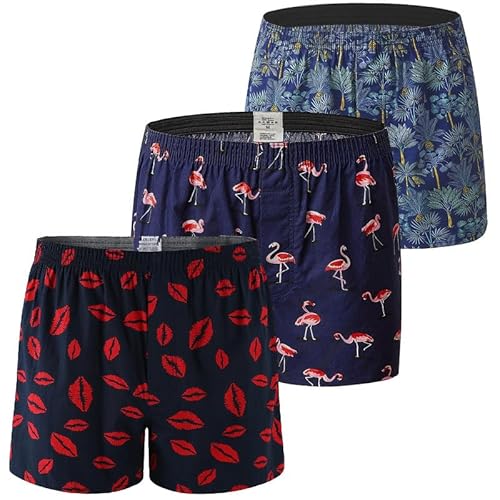 Hialegion Unterhosen Herren Weit Herren-Boxershorts Baumwolle American Style Boxers Atmungsaktiv Schlafhose Kurz 3 Pack M von Hialegion