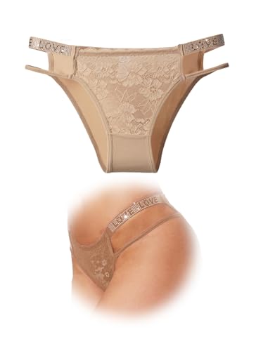 Hialegion Unterhosen Nahtlos mit Patchwork-Spitze Damen Slips Atmungsaktives Reizvoll Dessous Strass Träger S von Hialegion