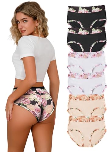 Hialegion Unterwäsche Frauen Hohe Taille Slips Damen Unterhosen Weiche und Bequeme Rose Element Nahtlos Elegant Große Größen 6er 3XL von Hialegion