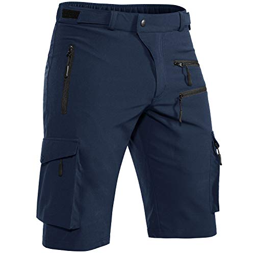 Hiauspor Shorts Herren, Sommer Leichte Schnelltrocknend mit 5 Taschen Cargo Bermuda Wanderhose Sport Chino Trekking Outdoor MTB Hose Männer Kurz Atmungsaktiv Stretch (Dunkelmarine, 3XL) von Hiauspor