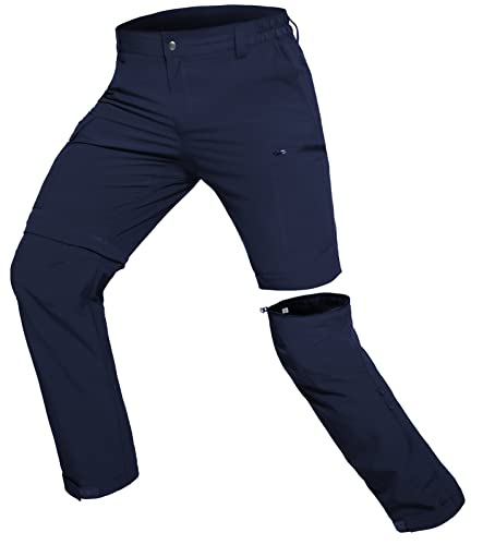 Hiauspor Wanderhose-Herren-Zip-Off-Outdoorhose-Sommer-Leicht-Trekkinghose-Atmungsaktiv-Schnell-Trockend-Funktionshose-Softshellhose-mit-5-Tiefe-Taschen (3XL, Navy) von Hiauspor