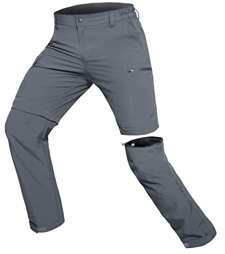 Hiauspor Wanderhose-Herren-Zip-Off-Outdoorhose-Sommer-Leicht-Trekkinghose-Atmungsaktiv-Schnell-Trockend-Funktionshose-Softshellhose-mit-5-Tiefe-Taschen (6XL, Hellgrau) von Hiauspor