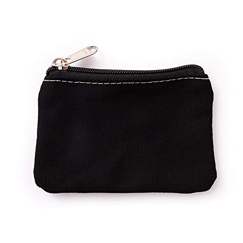 Hibate Canvas Schlüsseletui Schlüsseltasche Schlüsselmäppchen Klein für Herren Damen (Schwarz) von Hibate