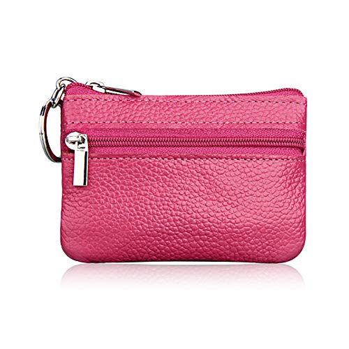 Hibate Pink Leder Schlüsseletui Schlüsseltasche Klein für Herren Damen von Hibate