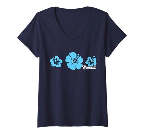 Damen Hibiskusblüte Hawaii Aloha Hawaii-Inseln Strand Surfen T-Shirt mit V-Ausschnitt Damen Hibiskusblüte Hawaii Aloha Hawaii-Inseln Strand Surfen T-Shirt mit V-Ausschnitt von Hibiscus Flower Hawaii Aloha Hawaiian Beach Surf