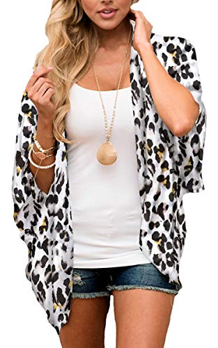 Hibluco Damen Fashion Floral Print Kimono Cardigan Lange Tops Lose Cover Ups - - Klein von Hibluco