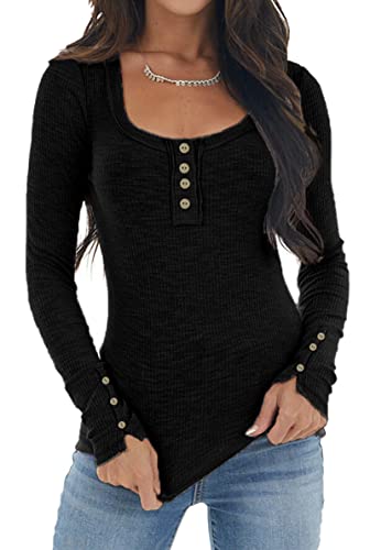 Hibluco Damen Sexy Oberteile Hemden Tops Langarm Bluse T-Shirt von Hibluco