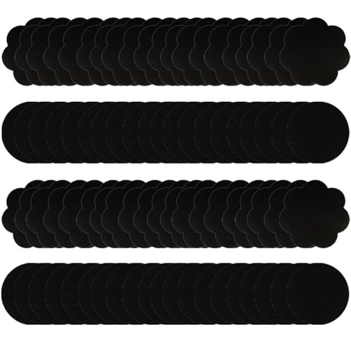 Hibmisy 80 Stück Nipple Patches Selbstklebend,Unsichtbare Nippelabdeckung Unsichtbare Nipple Abdeckungen Sticker,Einweg Nipple Abdeckungen für Frauen - Round&Flower (Schwarz) von Hibmisy
