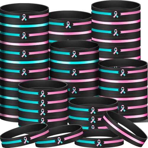 Hiboom Silikon-Armband für Fehlgeburten, für Frauen, Schwangerschaft, Säuglings- und Kind-Verlust-Bewusstseinsmonat, Gemeinschaftsbedarf, 100 Stück Hiboom Silikon-Armband für Fehlgeburten, für Frauen, Schwangerschaft, Säuglings- und Kind-Verlust-Bewusstseinsmonat, Gemeinschaftsbedarf, 100 Stück von Hiboom