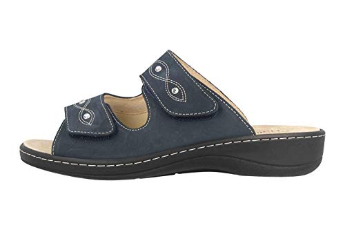 Hickersberger Milano Hallux Pantoletten in Übergrößen Blau 6175-7200 große Damenschuhe, Größe:42 von Hickersberger