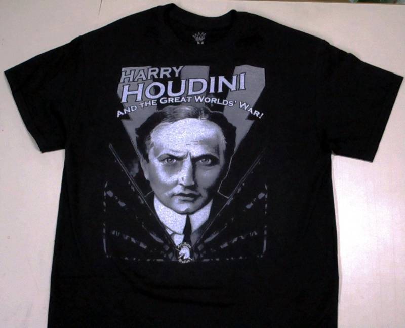Harry Houdini Und Der Krieg Großen Welten Auf Schwarzem T-Shirt Aus 100% Baumwolle von HiddenEmperorX