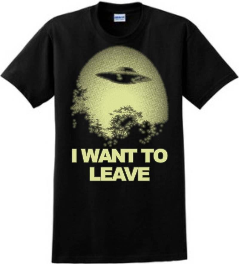I Want To Leave Glow in The Dark On Black T-Shirt von HiddenEmperorX