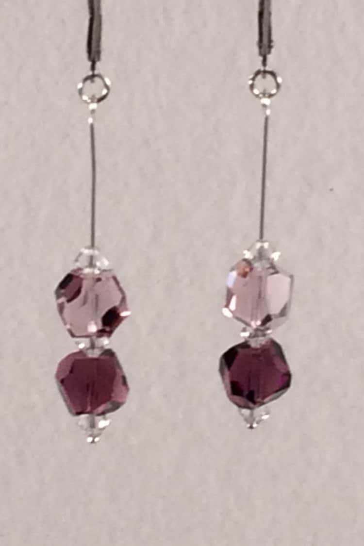 Kristall Amethyst Tropfen Ohrringe Kristall Amethyst Tropfen Ohrringe von HiddenFacetsJewelry