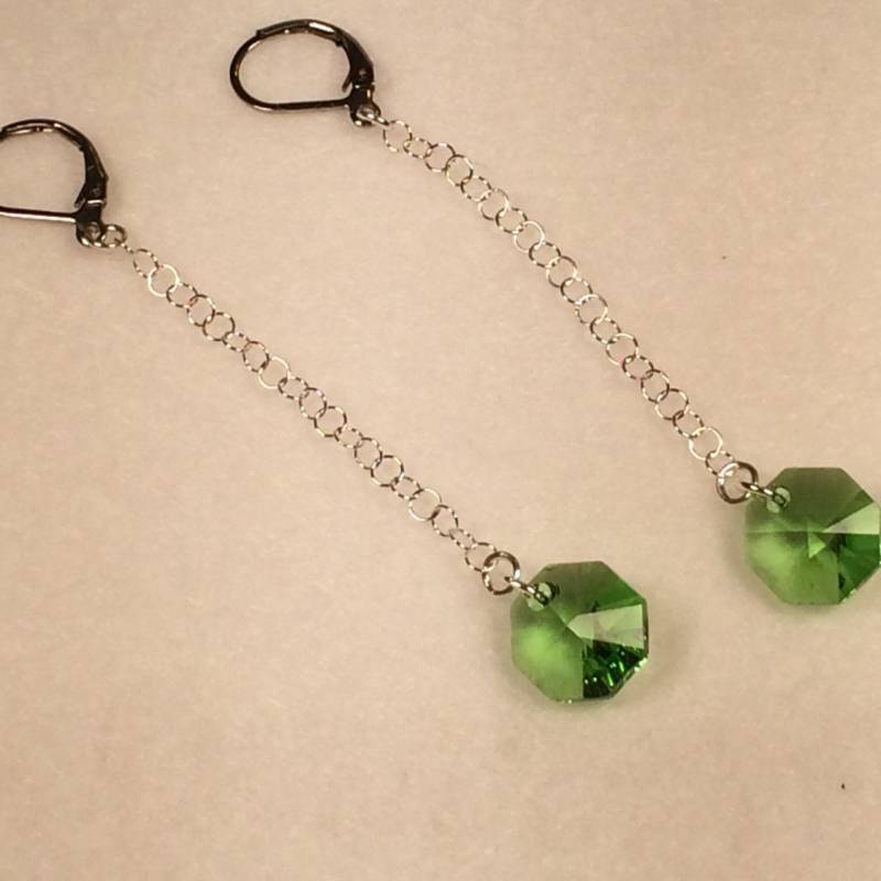 Kristall Peridot Und Sterling Silber Ohrringe Kristall Peridot Und Sterling Silber Ohrringe von HiddenFacetsJewelry