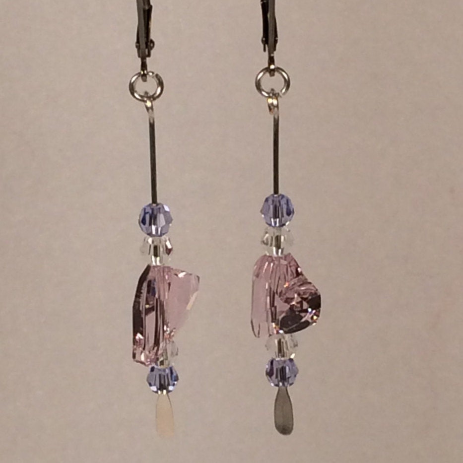 Kristall Rosaline Herz Ohrringe Kristall Rosaline Herz Ohrringe von HiddenFacetsJewelry