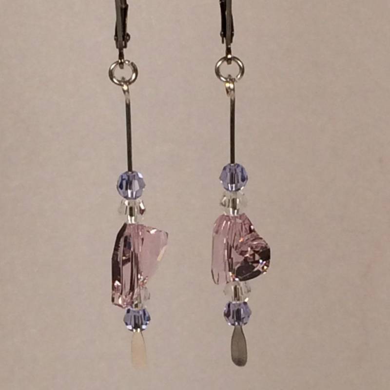 Kristall Rosaline Herz Ohrringe Kristall Rosaline Herz Ohrringe von HiddenFacetsJewelry