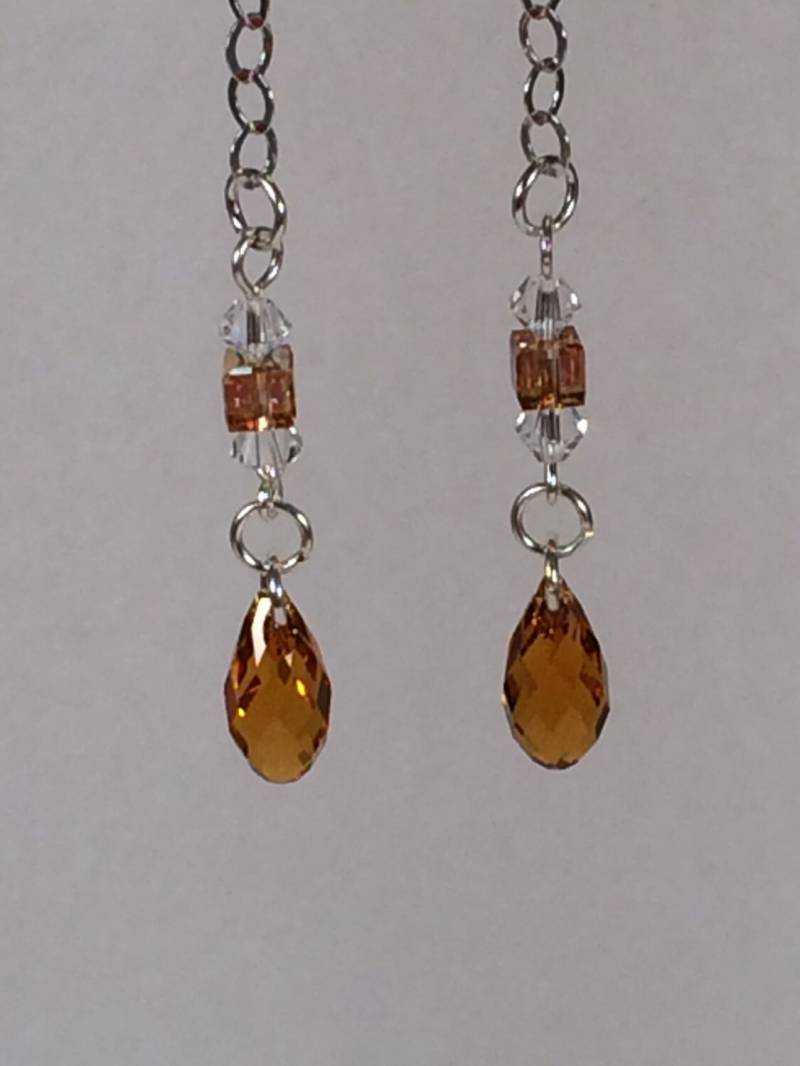 Kristall Tropfen Ohrringe in Topas Und Sonnenschein Kristall Tropfen Ohrringe in Topas Und Sonnenschein von HiddenFacetsJewelry