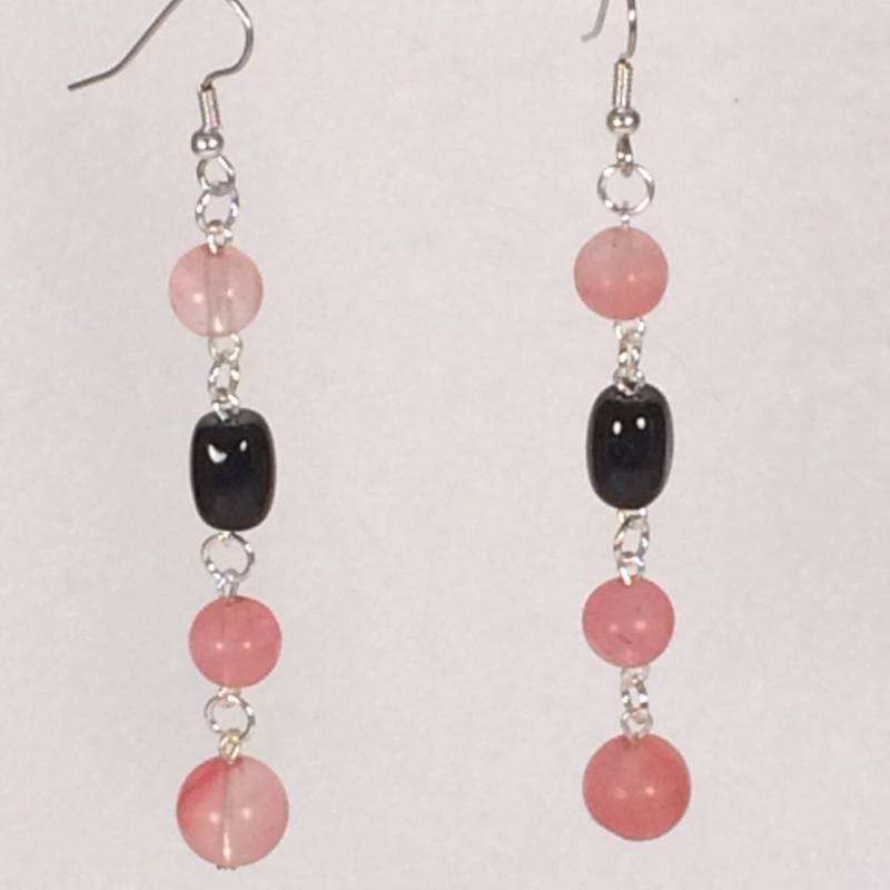 Rosa Und Schwarz Ohrringe Rosa Und Schwarz Ohrringe von HiddenFacetsJewelry