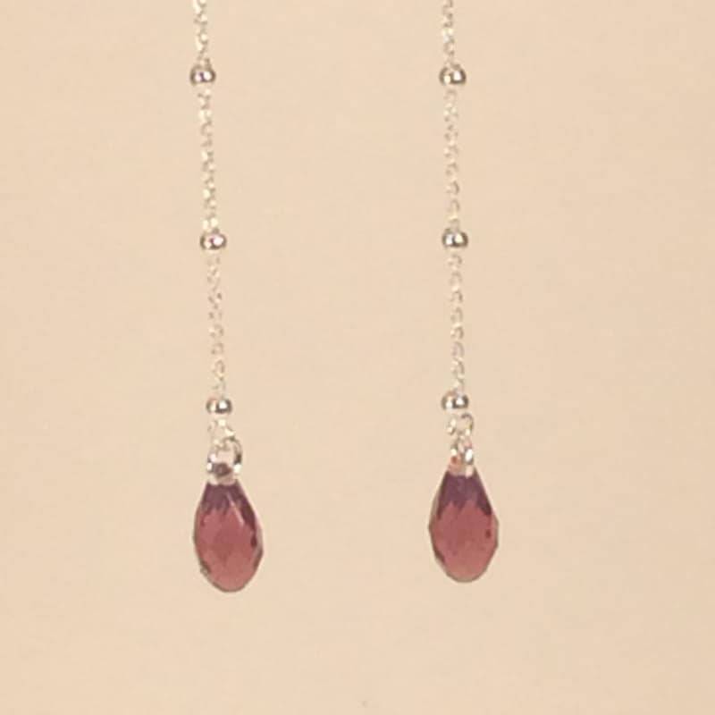 sterling Silber Ohrfäden Mit Kristall Briolettes in Cyclamen Opal sterling Silber Ohrfäden Mit Kristall Briolettes in Cyclamen Opal von HiddenFacetsJewelry