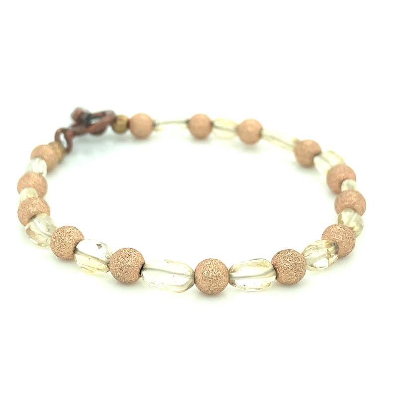 Citrin & Rosegold Stardust Edelstein-Armband - 16cm von HiddenJewelSE