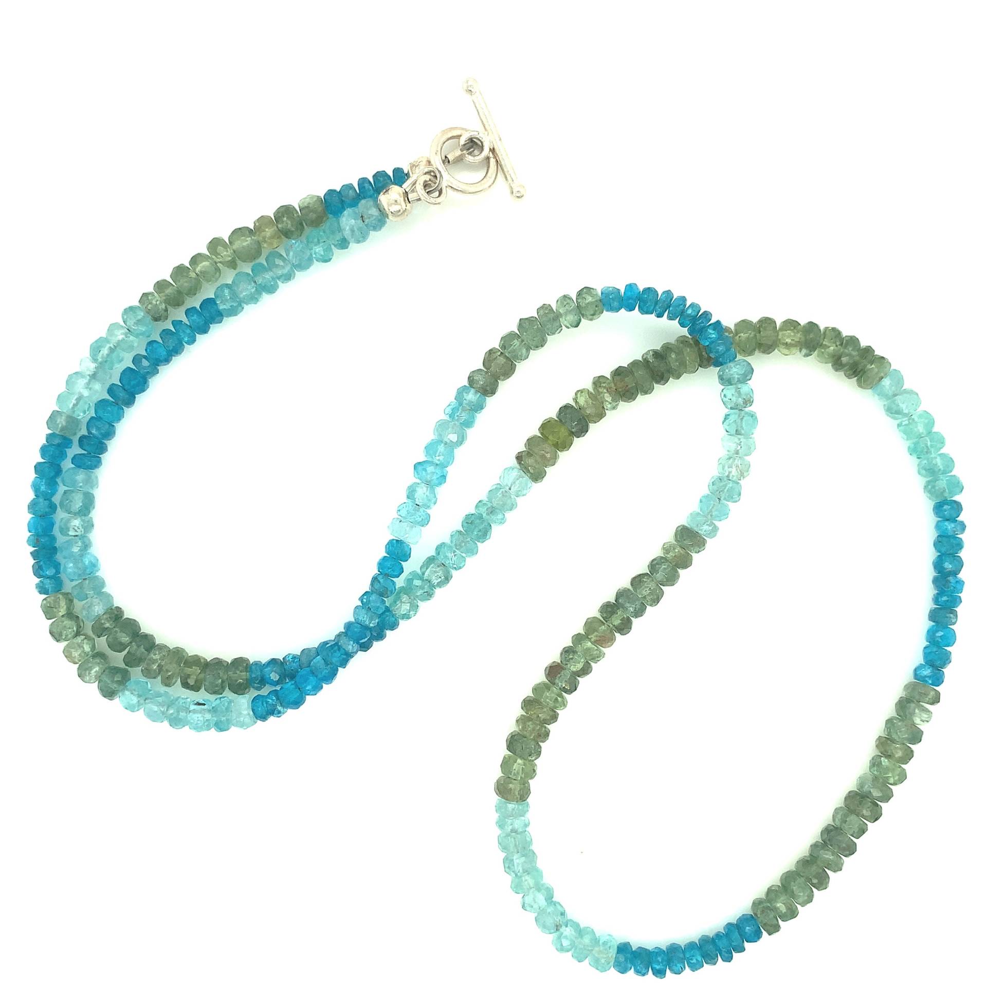 Echte Blaue Fluorit Sterling Silber Halskette Facettierte Rondell Edelstein von HiddenJewelSE