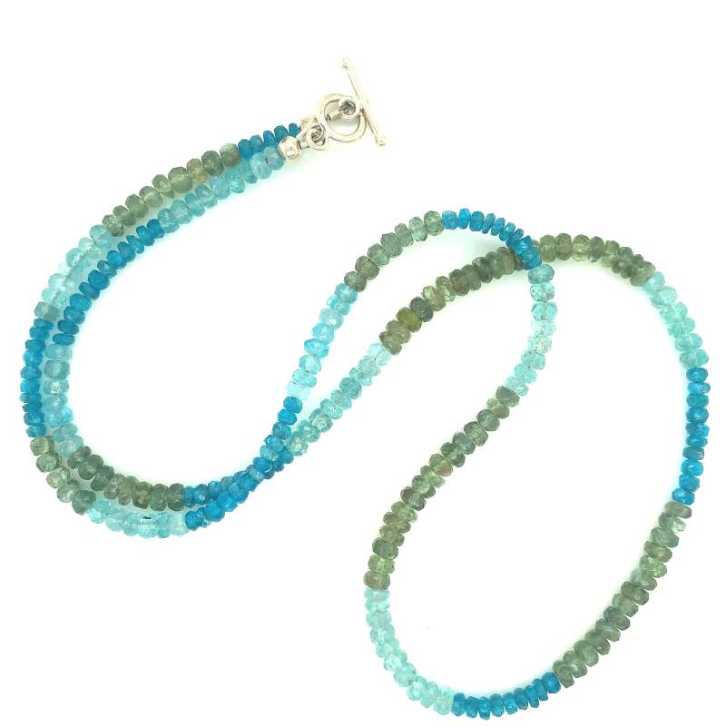 Echte Blaue Fluorit Sterling Silber Halskette Facettierte Rondell Edelstein von HiddenJewelSE