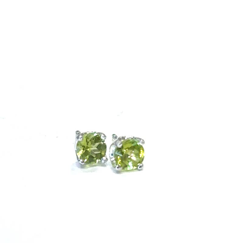 sterling Silber Peridot Ohrstecker Handgeschmiedete Korb-Einstellung von HiddenJewelSE