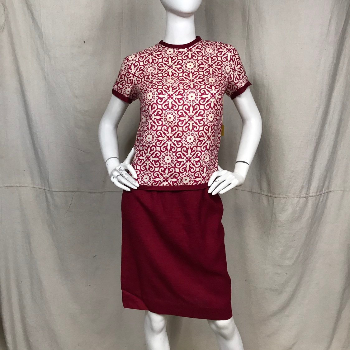 60Er Jahre Rot Rock Top Set/Passende Deadstock Bluse Größe von HiddenRiverFindsCo