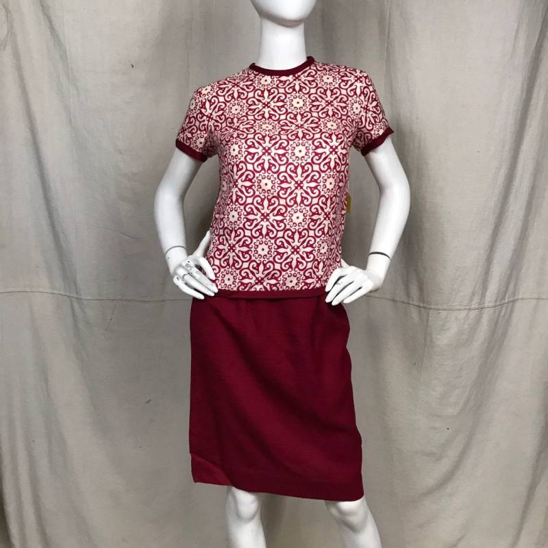60Er Jahre Rot Rock Top Set/Passende Deadstock Bluse Größe von HiddenRiverFindsCo