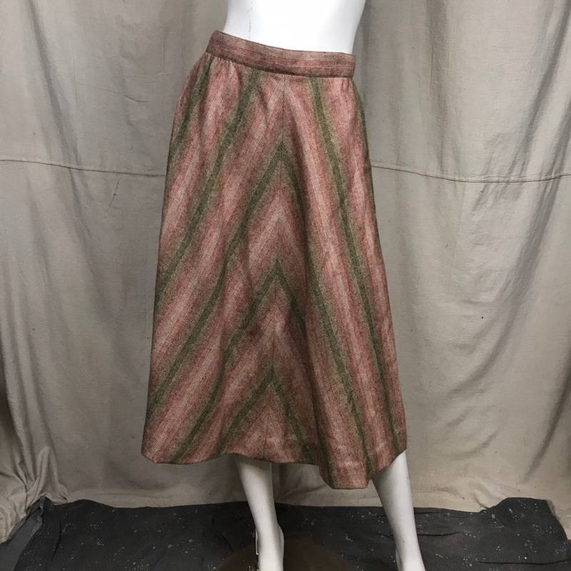 70Er Chevron Rock Deadstock A-Line, Small, Rosa Moosgrün von HiddenRiverFindsCo
