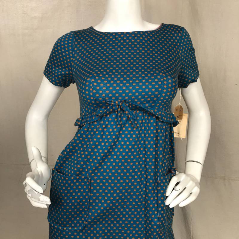 Blaues 60Er Jahre Kleid Kurzarm Minx Modes // Women's Polka Dot Small X-Small von HiddenRiverFindsCo