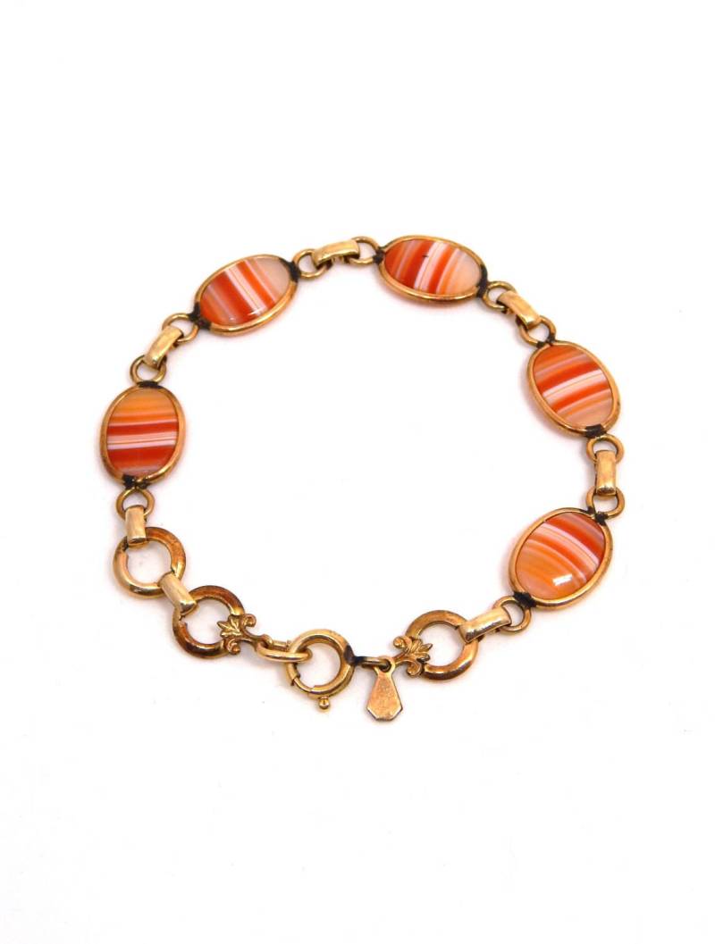 Achat Armband 12K Gold Fill Amco Armband, Filled Gebändertes Link Zartes Nachlass Schmuck Achat Armband 12K Gold Fill Amco Armband, Filled Gebändertes Link Zartes Nachlass Schmuck von HiddenStairwayFinds