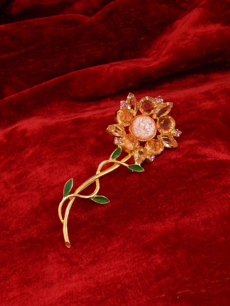 Big Blume Pin Rosa Strass Lucite Emaille Big Blume Pin Rosa Strass Lucite Emaille von HiddenStairwayFinds