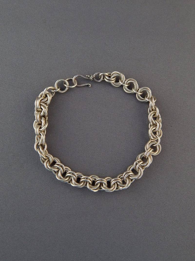 Chainmaille Armband, Sterling Silber Armband 17, 5 cm, Unisex Chainmaille Armband, Sterling Silber Armband 17, 5 cm, Unisex von HiddenStairwayFinds