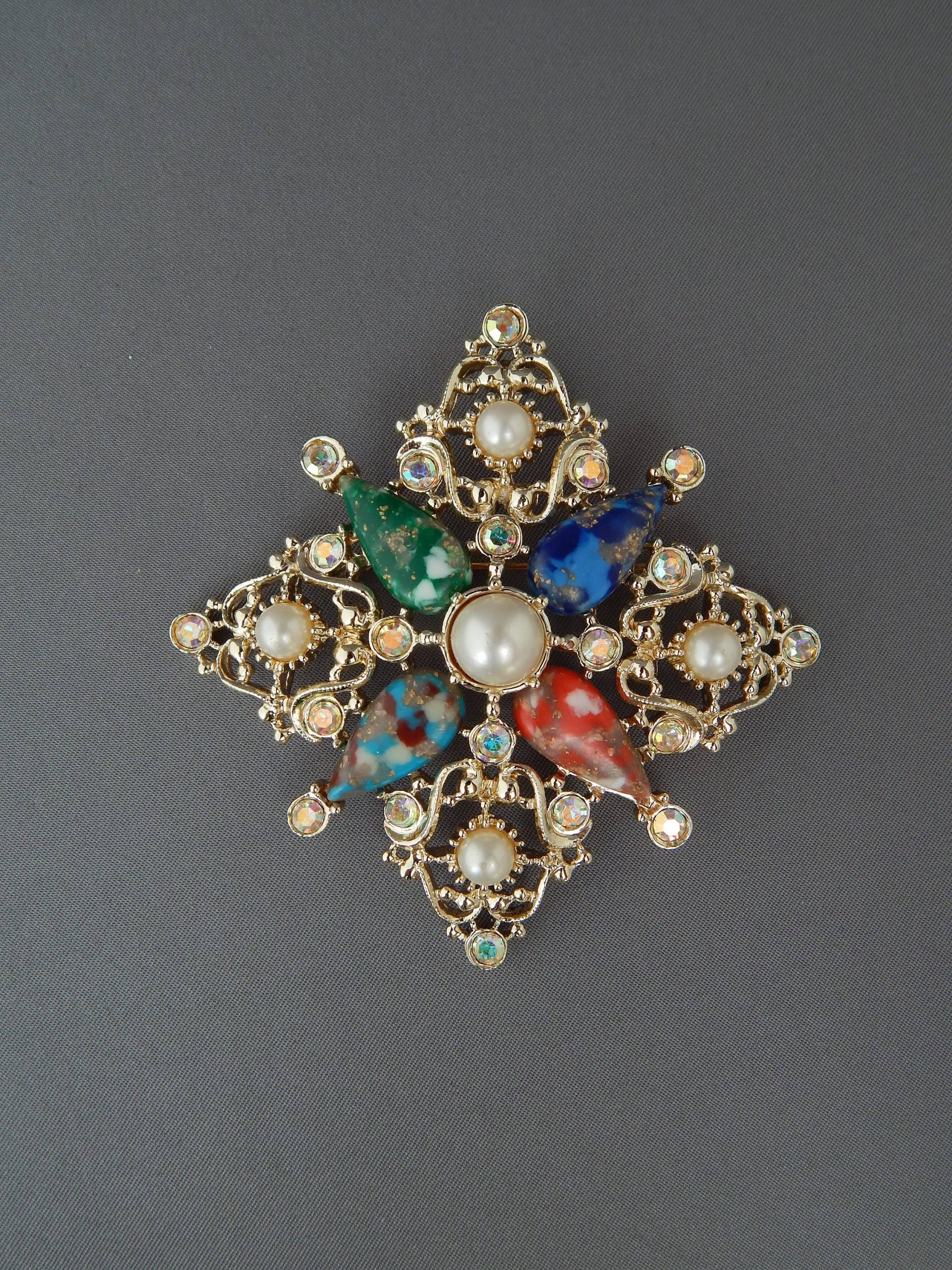 Kreuz Pin Anhänger Sarah Coventry Galaxy Buch Stück, Aurora Borealis Strass Brosche Blau Rot Grün, Vintage Kreuz Pin Anhänger Sarah Coventry Galaxy Buch Stück, Aurora Borealis Strass Brosche Blau Rot Grün, Vintage von HiddenStairwayFinds