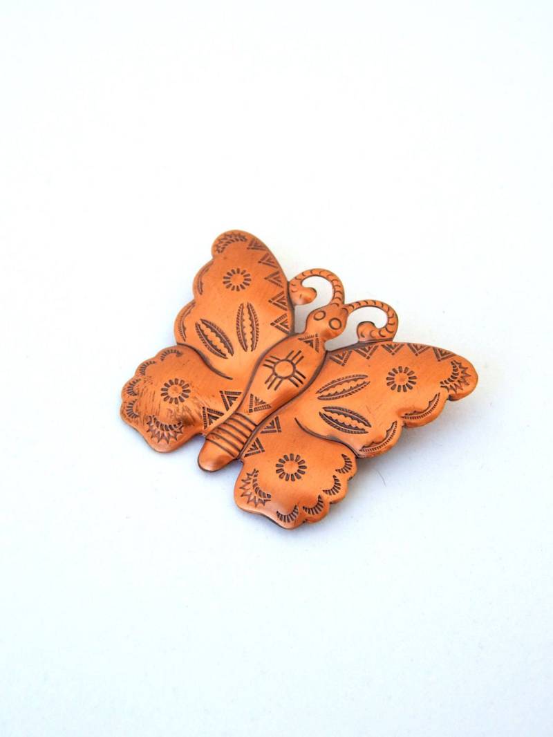 Vintage Südwestlichen Kupfer Schmetterling Pin, Brosche, Figural Southwestern Schmuck, Objekt Schmuck von HiddenStairwayFinds