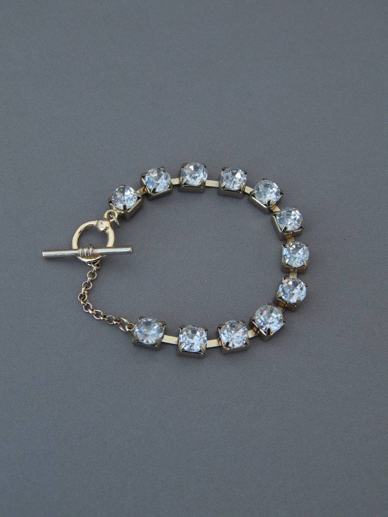 strass Armband, Knebel Armband Große Klare Links Gold Ton Kette Link strass Armband, Knebel Armband Große Klare Links Gold Ton Kette Link von HiddenStairwayFinds