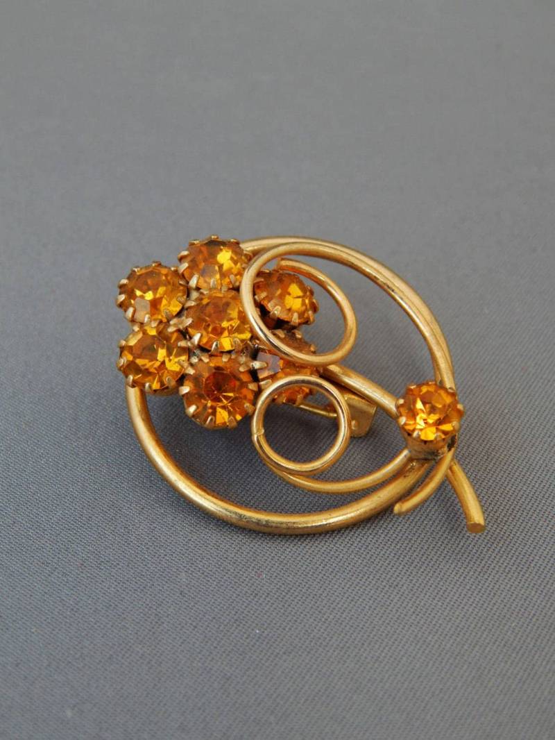 strass Blume Brosche, Orange Faux Topas Pin, Herbst Schmuck Thanksgiving, Mid Century Modern strass Blume Brosche, Orange Faux Topas Pin, Herbst Schmuck Thanksgiving, Mid Century Modern von HiddenStairwayFinds