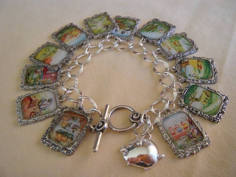 Die Drei Kleinen Schweinchen 13 Charm Armband von HiddenValleyJewelry