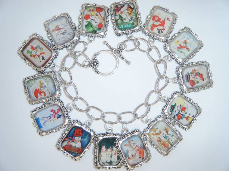 Schneemann/Winter Bettelarmband Altered Art Schneemann/Winter Bettelarmband Altered Art von HiddenValleyJewelry