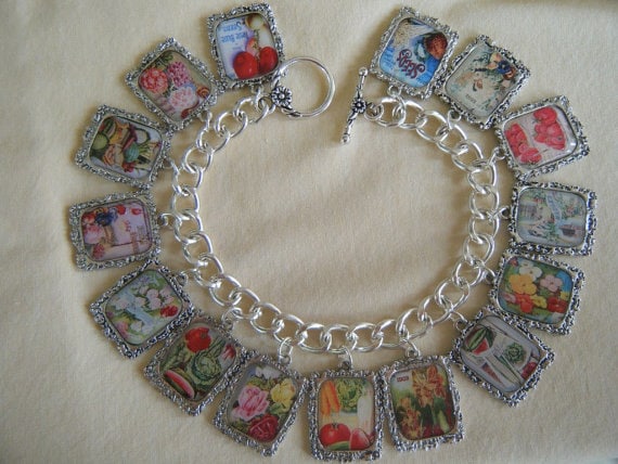 Vintage Gartenarbeit Veränderte Kunst Bettelarmband Vintage Gartenarbeit Veränderte Kunst Bettelarmband von HiddenValleyJewelry